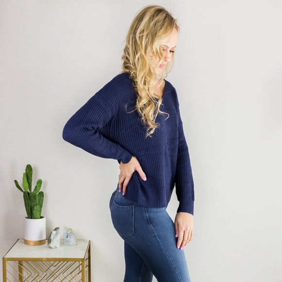 'What Knot To Love' Sweater - Navy - Picture 6 of 7